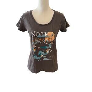 Disney Peter Pan Short Sleeve Shirt Medium Gray